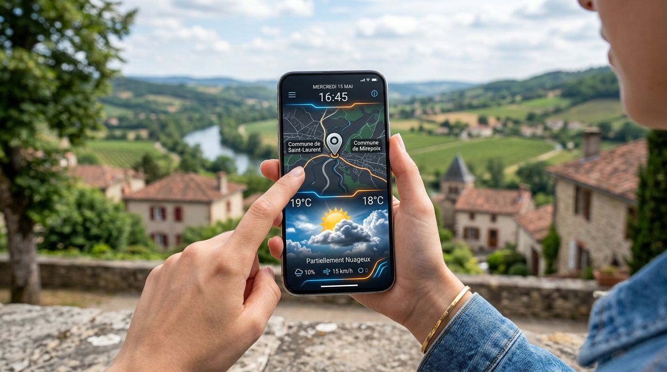 application météo affiche une ville voisine